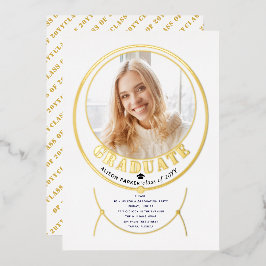 Sieraden met gouden lijst geïnspireerde witte afst folie uitnodiging