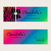 Sieraden Mode Retail Prijs Label Regenboog Zebra Mini Visitekaartjes (Voorkant /achterkant)