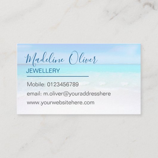 Sieraden Ocean Beach Zee Modern Visitekaartje (Achterkant)