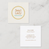 Sieraden ontwerper, kralen sieraden vierkante visitekaartje (Voorkant / Achterkant)