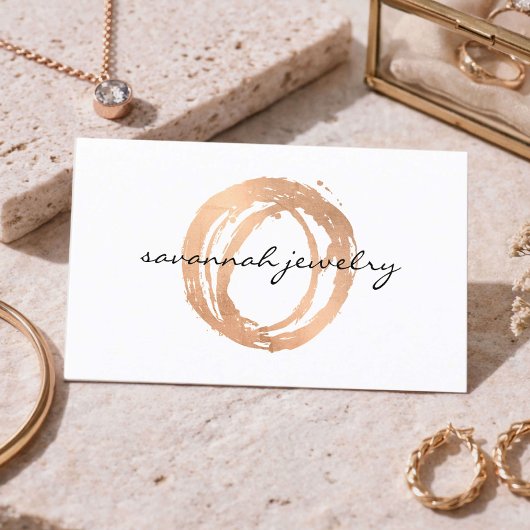 Sieraden Ontwerper Logo Visitekaartje Roze Goud