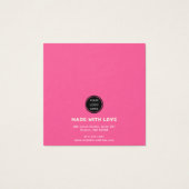 Sieraden Oorbellen Houder Display - Hot Pink Vrouw Vierkante Visitekaartjes (Achterkant)