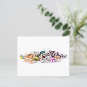 Sieraden op wit briefkaart