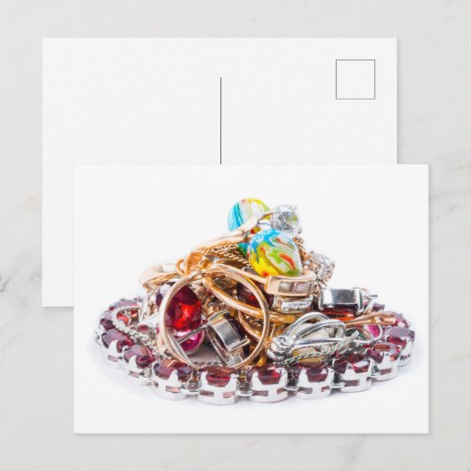 Sieraden op wit briefkaart (Voorkant / Achterkant)