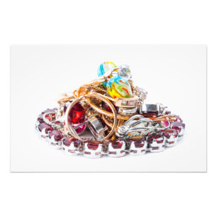 Sieraden op wit foto afdruk