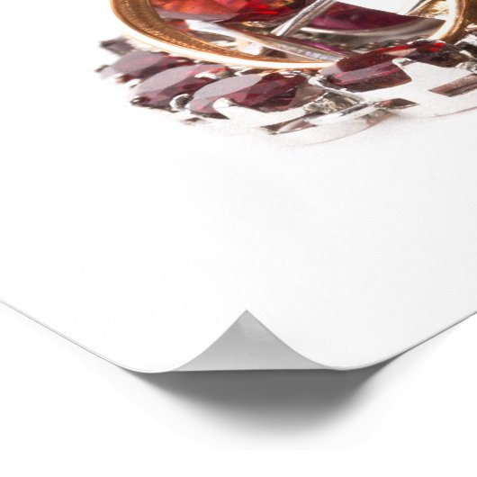 Sieraden op wit poster (Hoek)