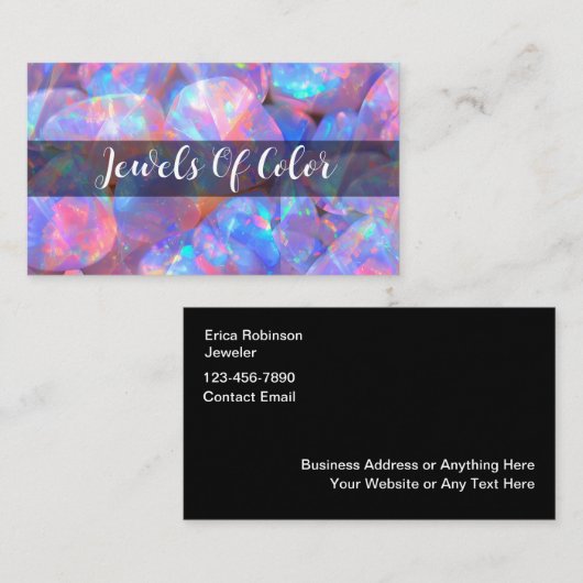 Sieraden Opal Look Kleurrijke Visitekaartjes (Voorkant / Achterkant)