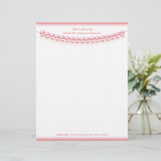 Sieraden Parel Briefhoofd (Staand voorkant)