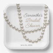 Sieraden Parel Ketting Vrijgezellenfeest Papieren Bordje (Voorkant)