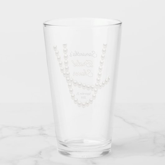 Sieraden Parelketting Bruidsfeest Glas (Achterkant)