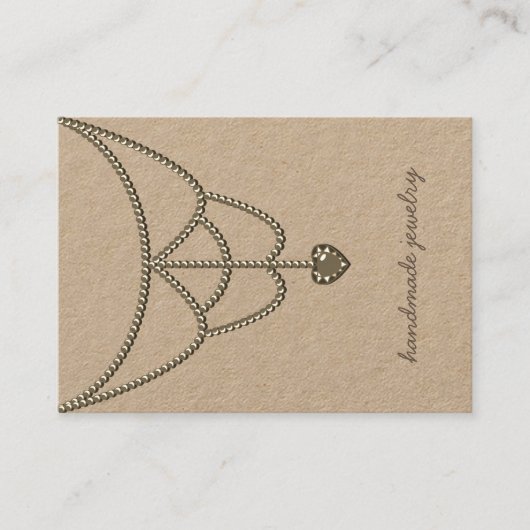 Sieraden Parels Ketting Display Gouden Hart Glamou Visitekaartje (Voorkant)