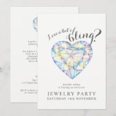 Sieraden partij nodigt diamant liefde bling kaart (Voorkant / Achterkant)