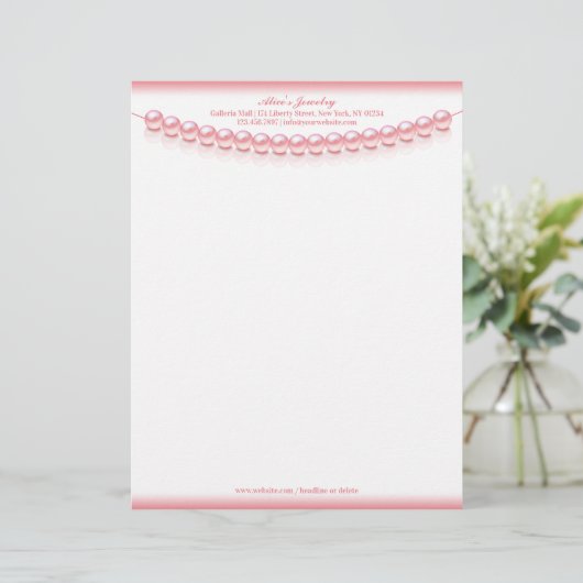 Sieraden Pearl Letterhead Briefhoofd (Staand voorkant)