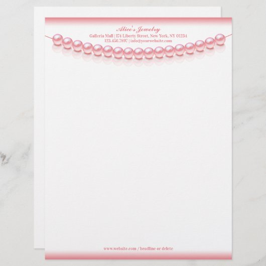 Sieraden Pearl Letterhead Briefhoofd (Voorkant / Achterkant)