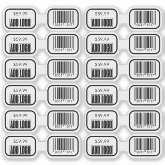 Sieraden Prijs Label Met Zakelijke Logo & Barcode (Voorkant)