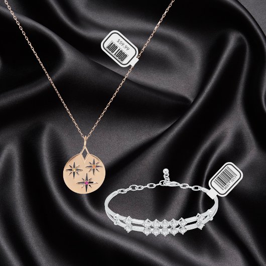 Sieraden Prijs Label Met Zakelijke Logo & Barcode