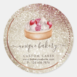 Sieraden roomkaas cheesecake bes ronde sticker