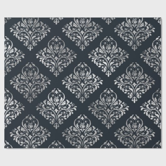 Sieraden Royal Ornament Damask Zwart VIP Silver Cadeaupapier (Vlak)