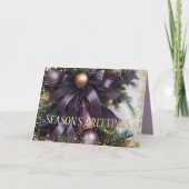 Sieraden Satijnen Lint Groene Paars Goud Feestdagen Kaart (Voorkant)