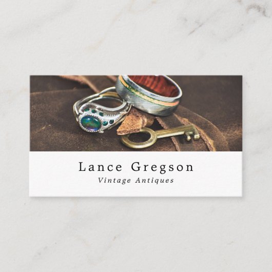  sieraden & sleutel, Antiek dealer Visitekaartje (Voorkant)