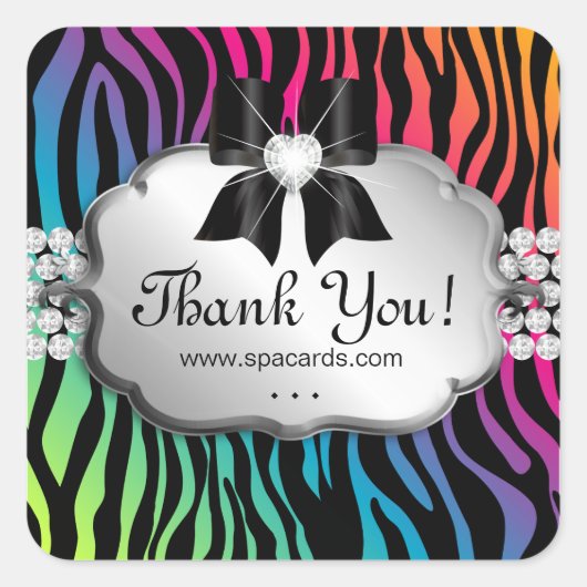 Sieraden Sticker Zebra Regenboog Salon (Voorkant)