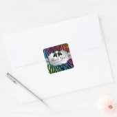 Sieraden Sticker Zebra Regenboog Salon (Envelop)