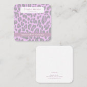Sieraden Stud Display Paarse Luipaard Print Handge Vierkante Visitekaartje (Voorkant / Achterkant)