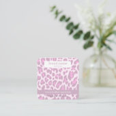 Sieraden Stud Display Roze Leopard Print Handgemaa Vierkante Visitekaartje (Staand voorkant)