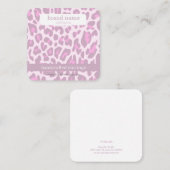 Sieraden Stud Display Roze Leopard Print Handgemaa Vierkante Visitekaartje (Voorkant / Achterkant)