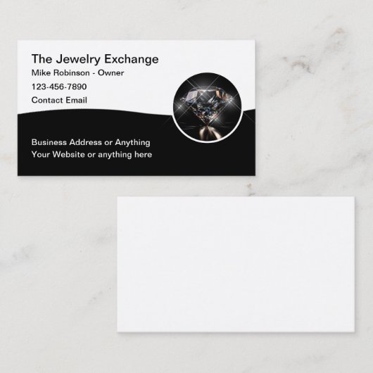 Sieraden Theme Diamond Visitekaartjes (Voorkant / Achterkant)