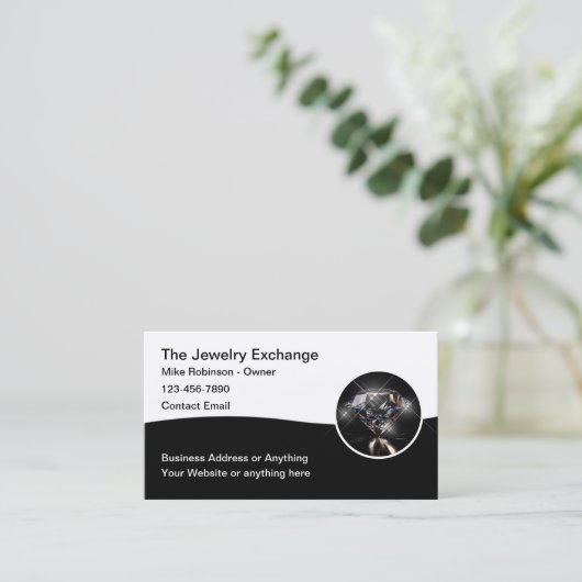 Sieraden Theme Diamond Visitekaartjes (Staand voorkant)