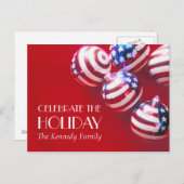 Sieraden versierd met de Amerikaanse vlag Feestdagenkaart (Voorkant / Achterkant)