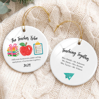 Sieraden voor leraren vriendengroep keramisch ornament
