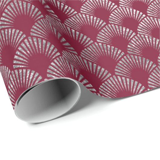 Sieraden Weegschalen Maroon Burgundy Zilver Vip Cadeaupapier (Rol Hoek)