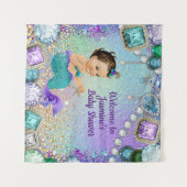 Sieraden Zeemeermin Baby Shower Achtergrond Banner Wandkleed (Voorkant (horizontaal))