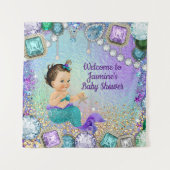 Sieraden Zeemeermin Baby Shower Achtergrond Banner Wandkleed (Voorkant)