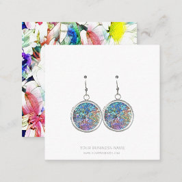 Sieraden Zelf Ontwerpen Oorbellen Displaykaarten Vierkante Visitekaartje
