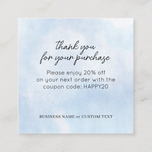 Sieraden Zorg Dank u Blue Waterverf Business Informatiekaartje (Achterkant)