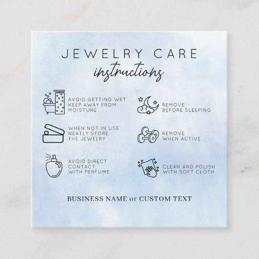 Sieraden Zorg Dank u Blue Waterverf Business Informatiekaartje (Voorkant)