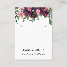 Sieradencard voor halsketting Burgundy Watercolor  Visitekaartje
