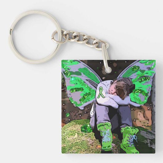 Sieradengordijn met Lyme Disease Warrior-engel of Sleutelhanger (Voorkant)
