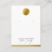 Sieradenhouder Oorbel Display Business Logo Gold Visitekaartje (Voorkant)