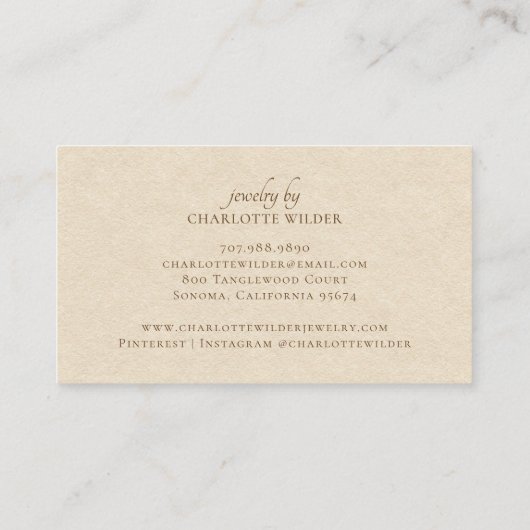 Sieradenmaker Boho Terracotta Sun Visitekaartje (Achterkant)