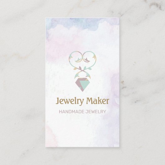 Sieradenmaker Ketting Aquarel Visitekaartje (Achterkant)