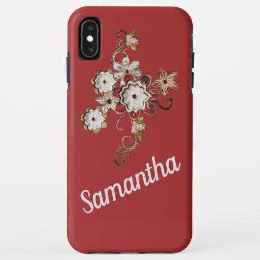 Sieradenontwerp op rijke rode achtergrond Case-Mate iPhone case (Achterkant)