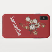Sieradenontwerp op rijke rode achtergrond Case-Mate iPhone case (Achterkant (horizontaal))