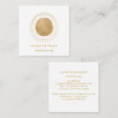 Sieradenontwerper Abstract Gold Circle Vierkante Visitekaartje (Voorkant / Achterkant)