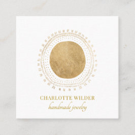 Sieradenontwerper Abstract Gold Circle Vierkante Visitekaartje