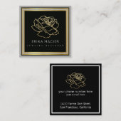 Sieradenontwerper  & chic zwart vierkante visitekaartje (Voorkant / Achterkant)