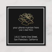 Sieradenontwerper  & chic zwart vierkante visitekaartje (Achterkant)